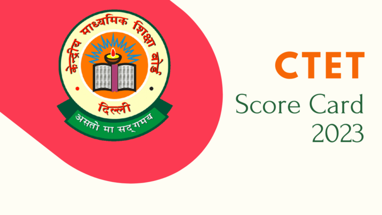 CTET Score Card 2023, Paper 1 and 2 Marks