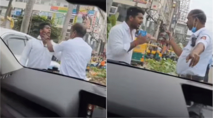 Debate Over Just 5 Minutes of Parking: Traffic Policeman Slaps Driver, Video Goes Viral Debate Over Just 5 Minutes of Parking: Traffic Policeman Slaps Driver, Video Goes Viral